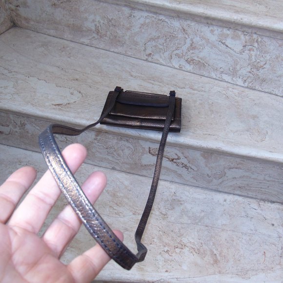 Kooba Copper Crossbody Wallet Bifold Leather Purse Pocketbook Shoulder Handbag - Picture 10 of 12